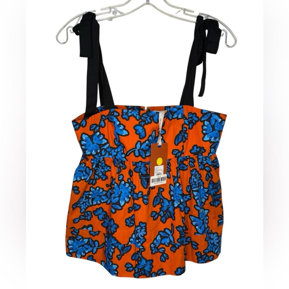 Hunter Bell Pruett Top Cherry Bloom Orange Blue Floral NWT Size 4 $285 Retail